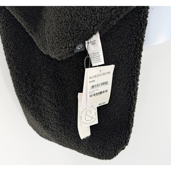 Treasure & Bond Black Sherpa Fleece Two-Way Scarf Wrap - Picture 5 of 9